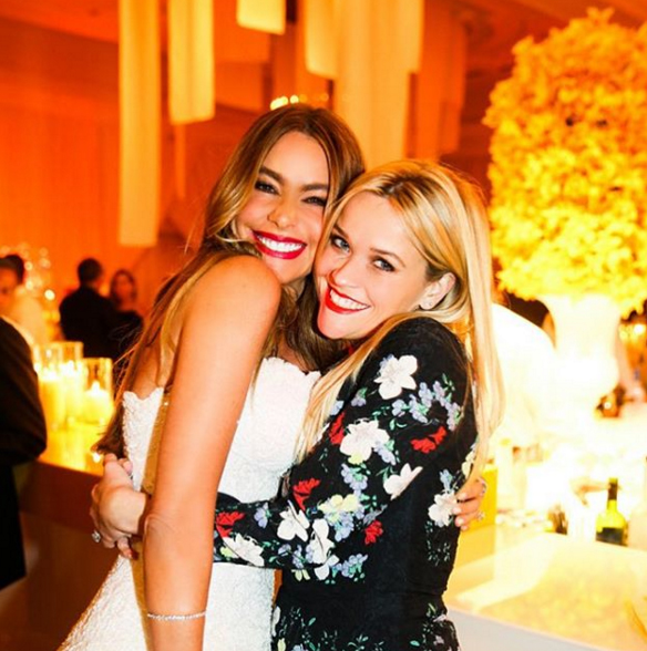 Reese Witherspoon posted a sweet snap of her and Sofia hugging it out at Sofia's lavish wedding. Image: Reese Witherspoon via Instagram